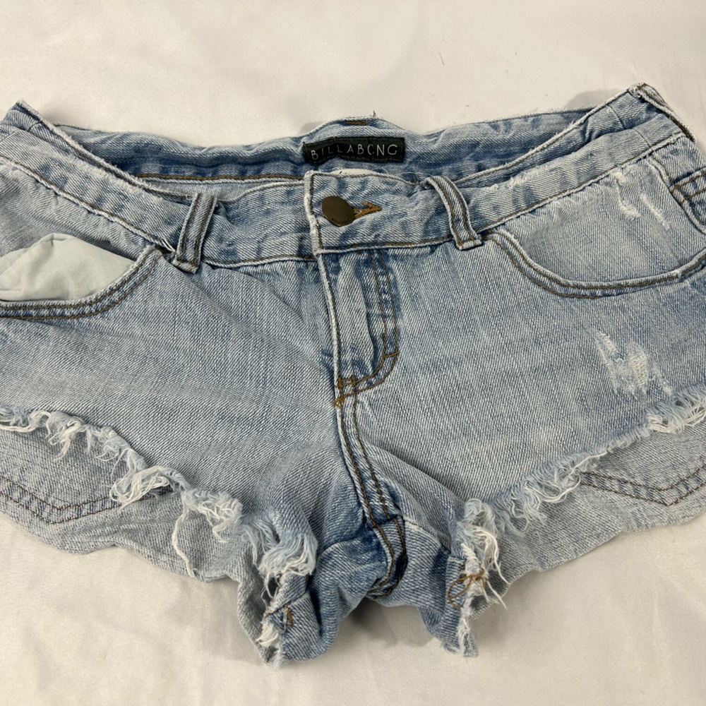 Billabong Laneway Denim Distressed Blue Short Shorts Woman Size 5 Junior